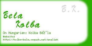 bela kolba business card